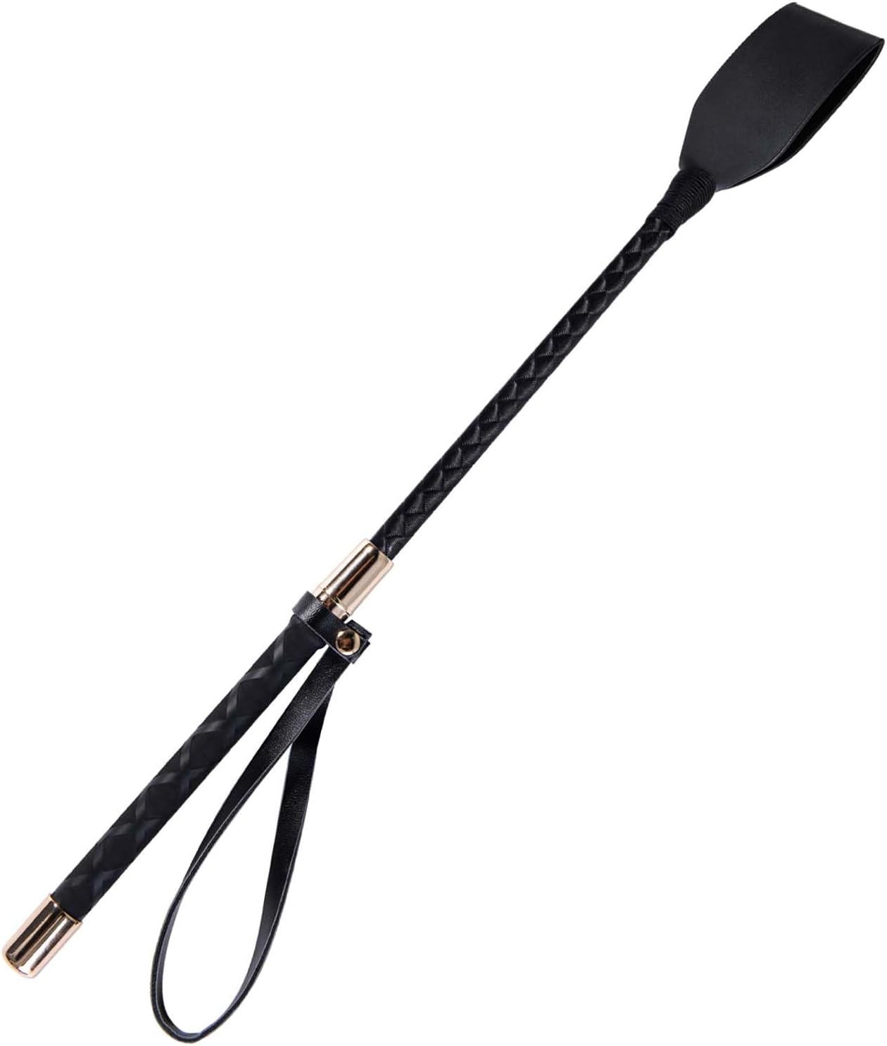 18” PU Leather Riding Crop – Braided Anti-Slip Handle with Wrist Strap for Equestrian Training