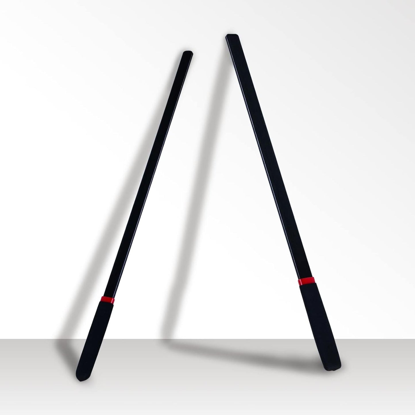 18-Inch Black Spanking Rods Set of 2 | Lightweight Square Shaft | Anti-Slip Grip Handles | 0.6" & 0.8" Width | Durable Training Tools