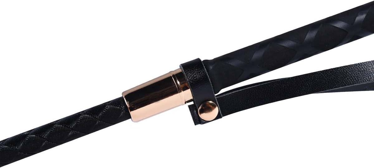18” PU Leather Riding Crop – Braided Anti-Slip Handle with Wrist Strap for Equestrian Training