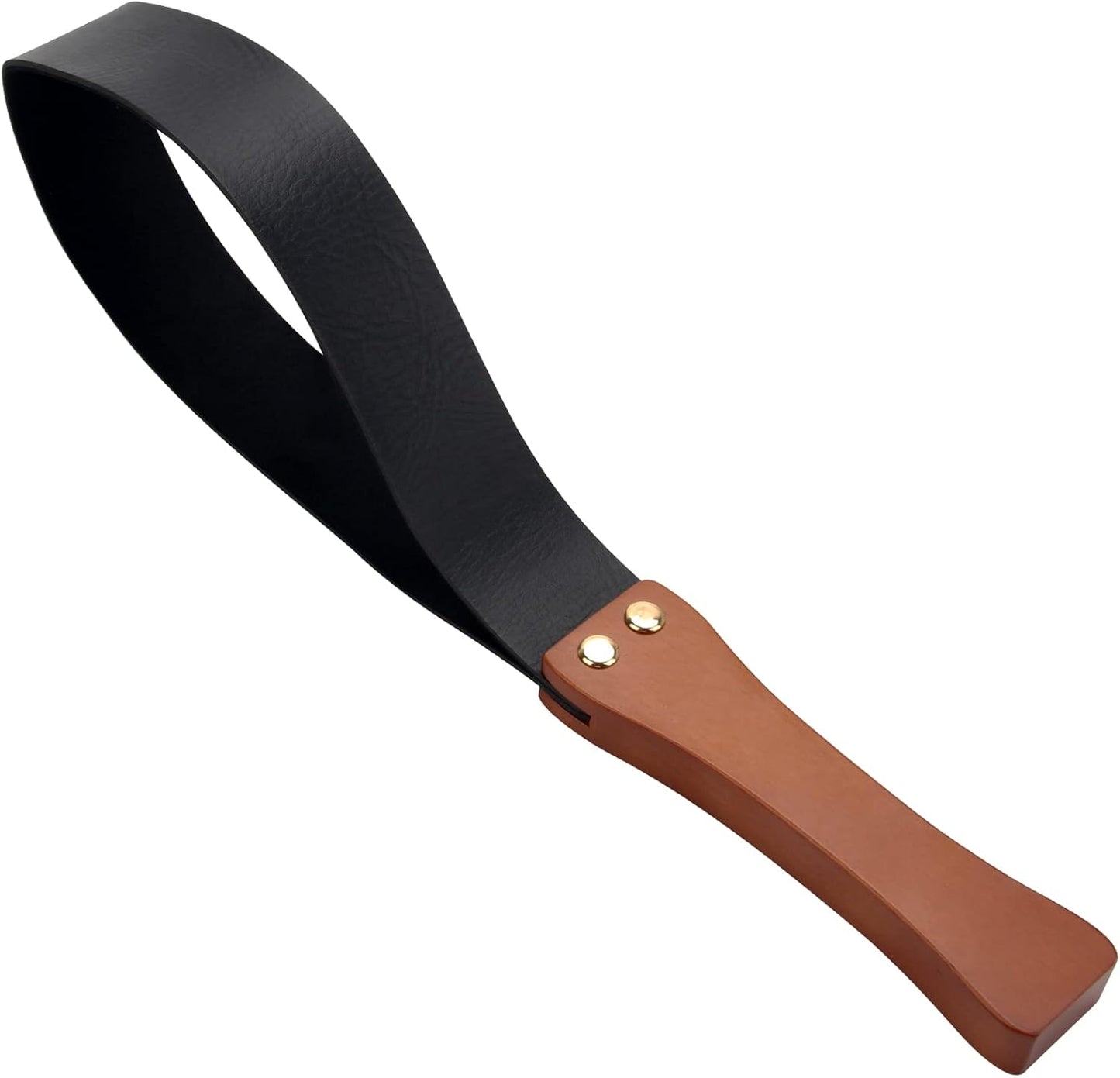 19-Inch Leather Paddle Strap with Wooden Handle – Durable Double-Layer Design for Performance & Training Use