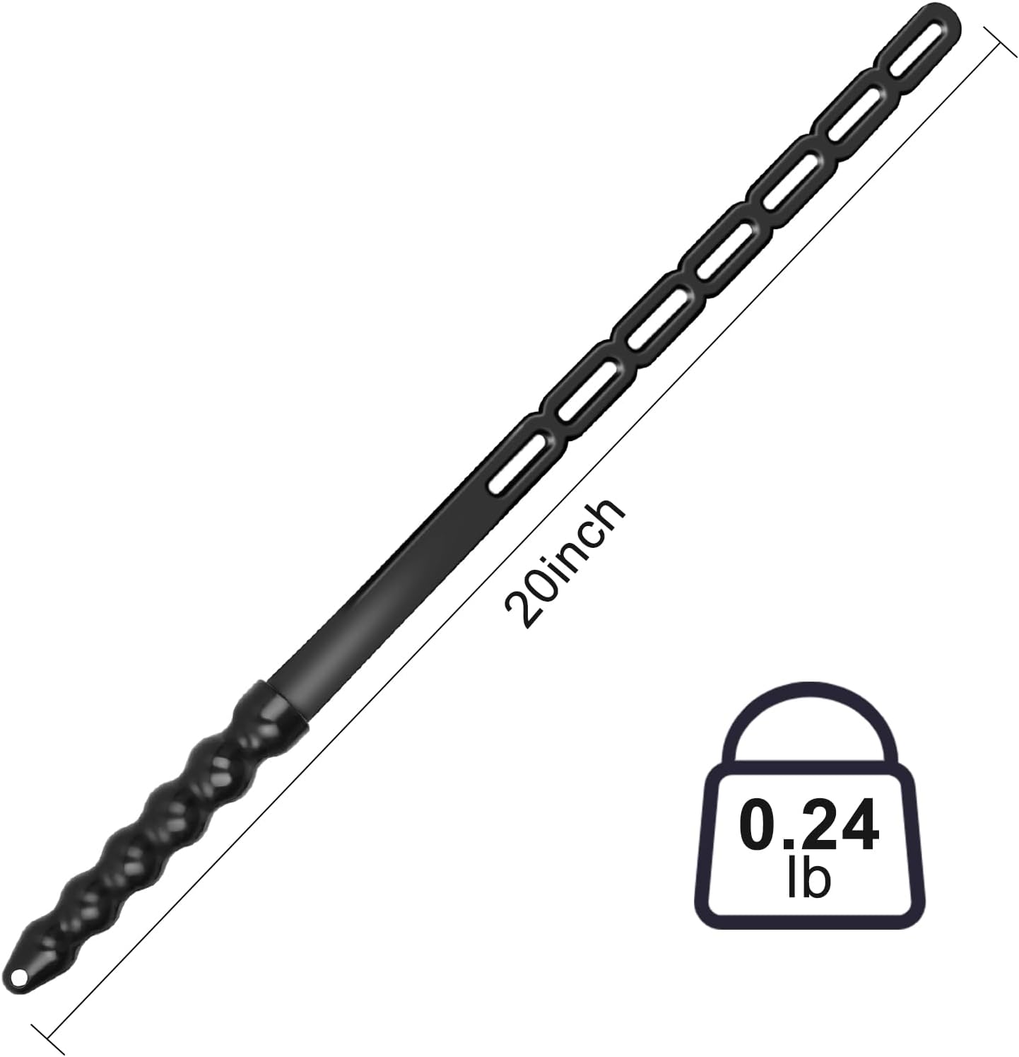 20” Breathable Equestrian Riding Whip – Hollow Design with Ergonomic Wavy Handle, Lightweight & Durable