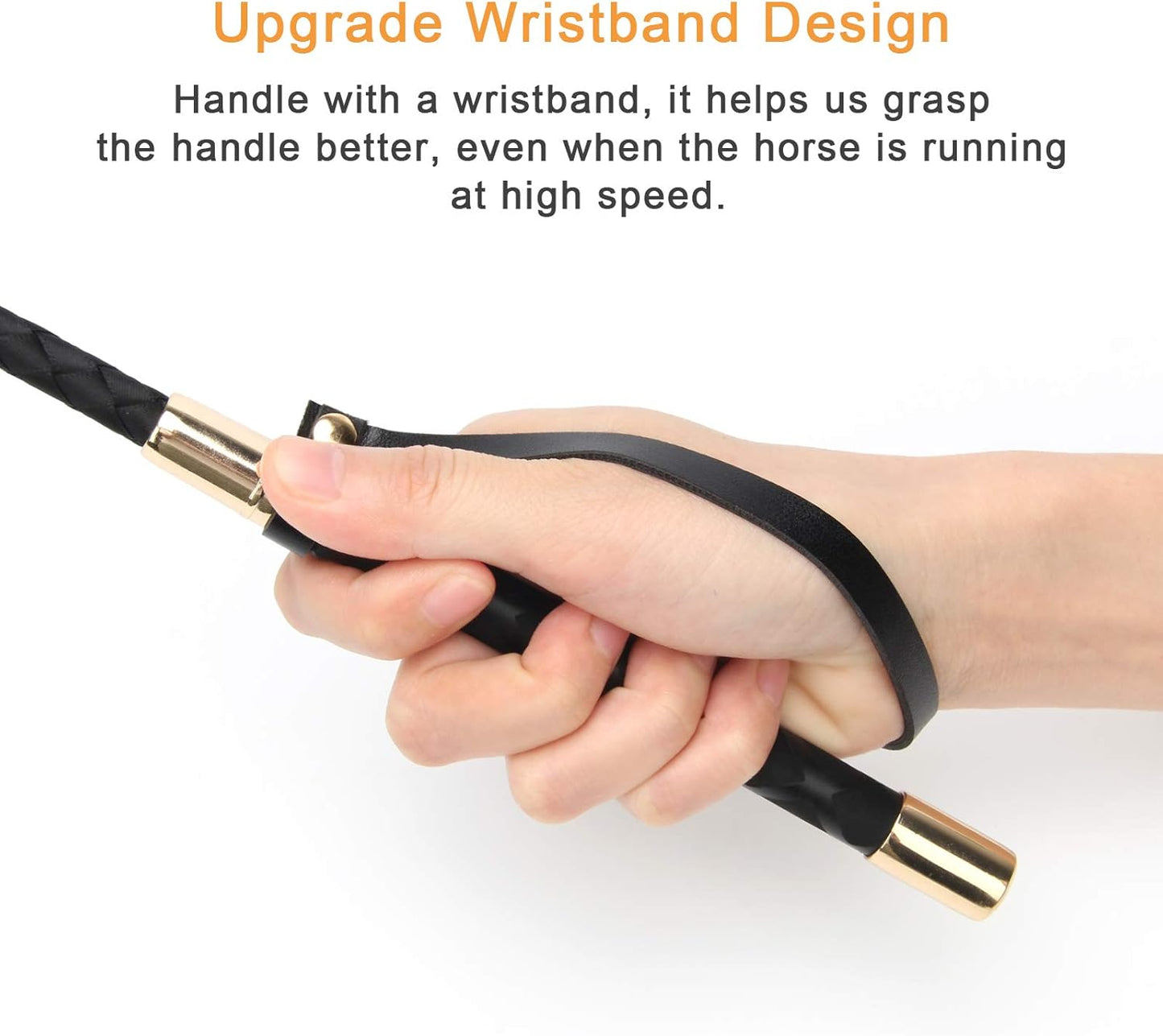 45cm Equestrian Riding Crop – Lightweight with Fiberglass Shaft + Anti-Slip Grip + Gentle Strike Design