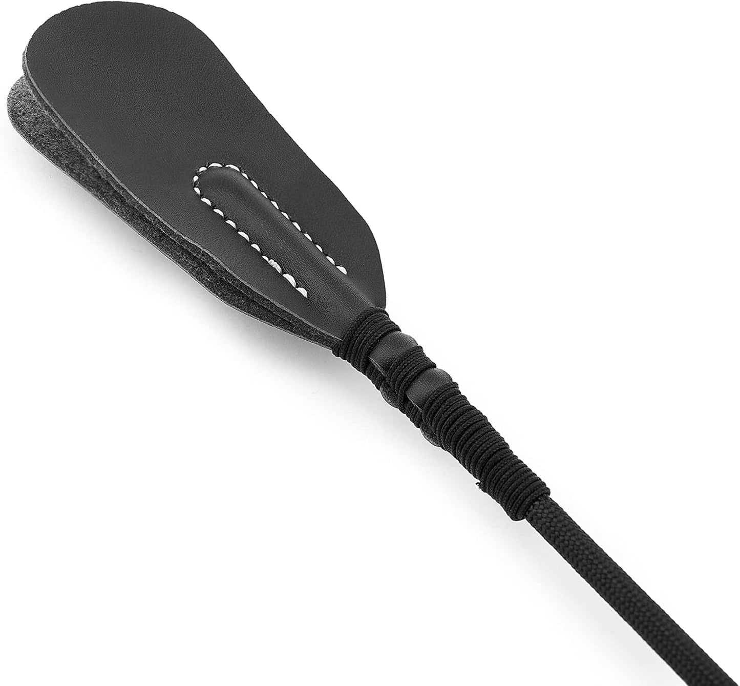 17-Inch Leather Slapper Crop | Braided Handle & Thick Paddle Tip | Lightweight & Flexible | Durable Impact Tool with Comfortable Grip