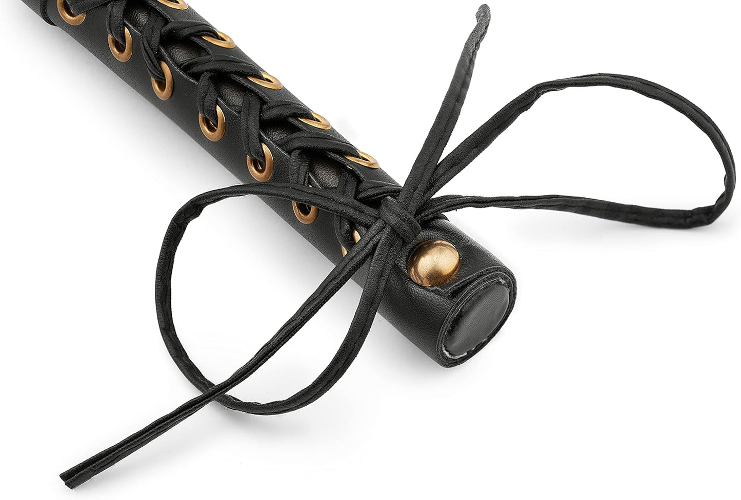 18-Inch Faux Leather Flogger Whip – Soft Eco Leather Tails with Stylish Laced Handle for Stage, Costume & Display Use