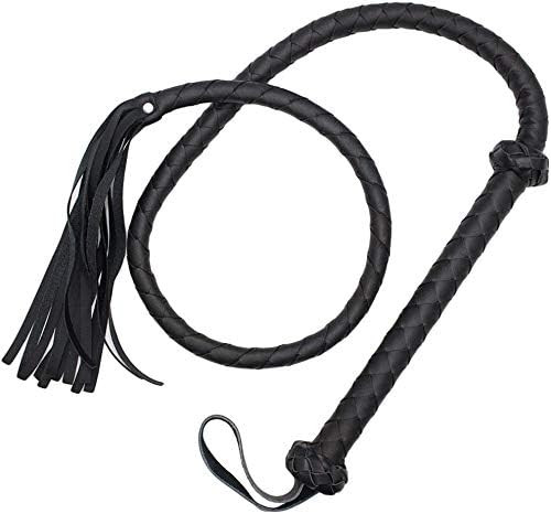 36-Inch Braided Leather Tassel Whip – Handcrafted PU Horse Riding Performance Whip