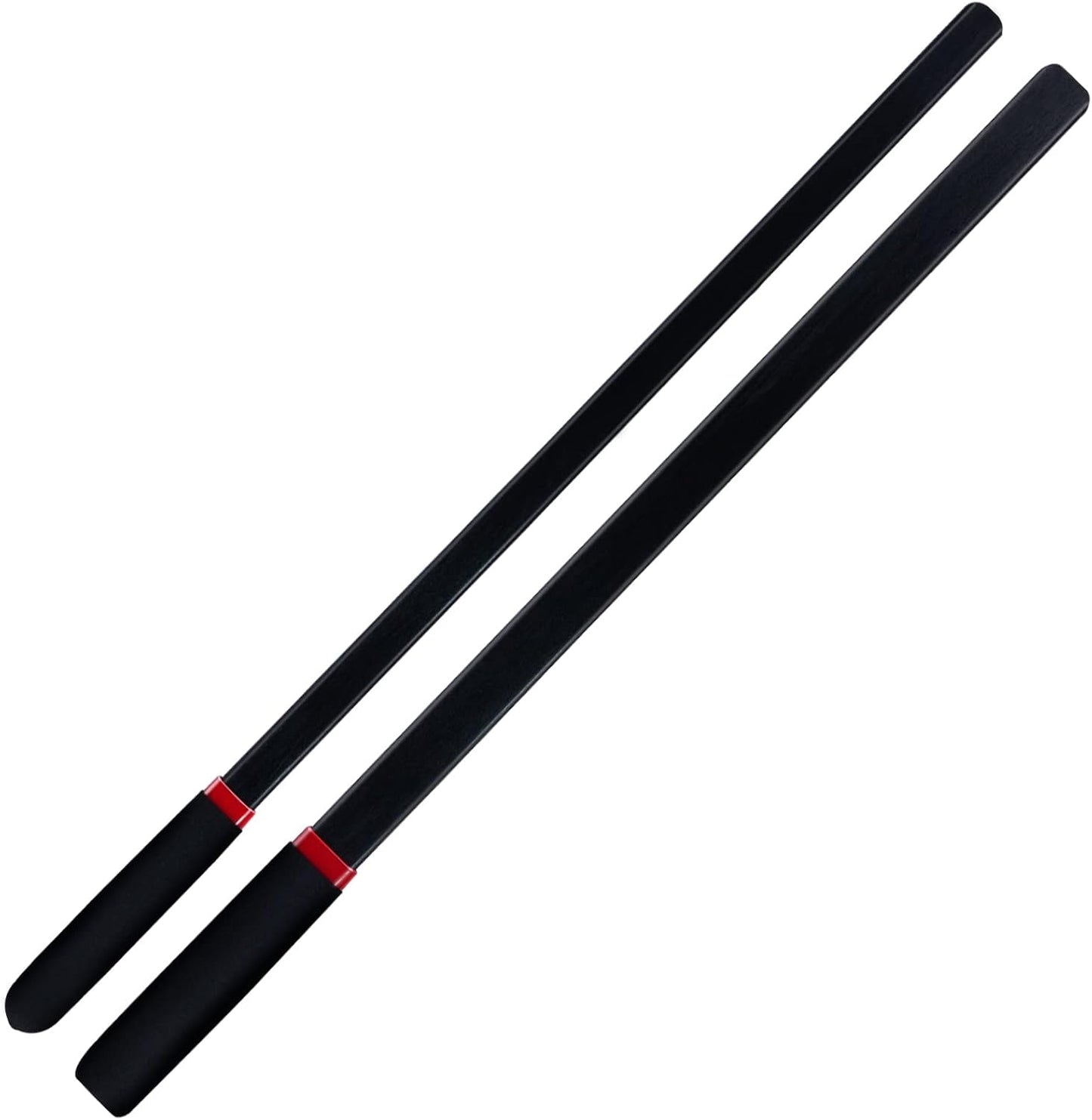 18-Inch Black Spanking Rods Set of 2 | Lightweight Square Shaft | Anti-Slip Grip Handles | 0.6" & 0.8" Width | Durable Training Tools
