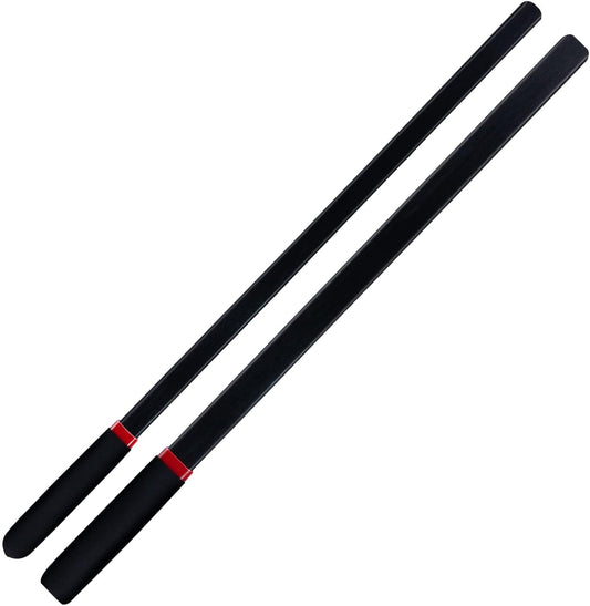 18-Inch Black Spanking Rods Set of 2 | Lightweight Square Shaft | Anti-Slip Grip Handles | 0.6" & 0.8" Width | Durable Training Tools