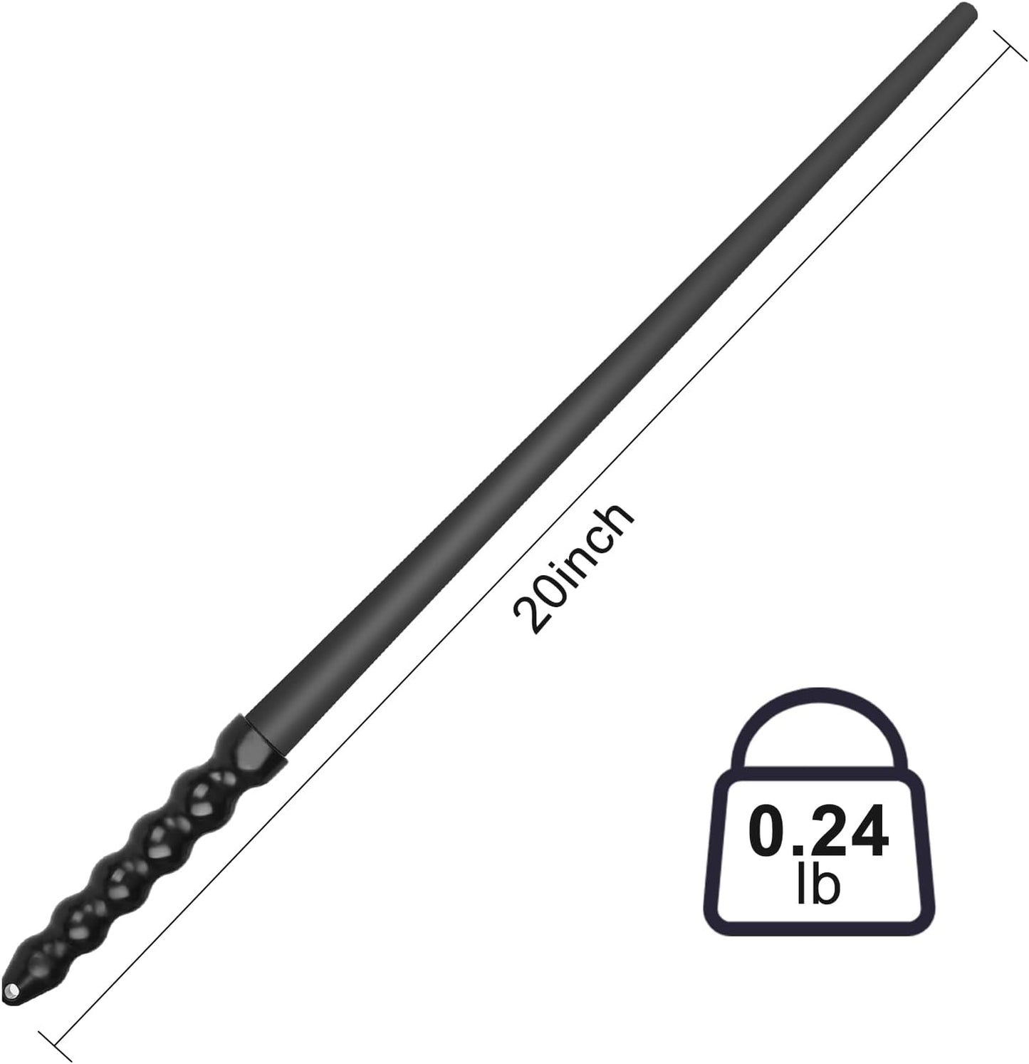 20-Inch Straight Handle Riding Whip – Textured Anti-Slip Grip Training Stick
