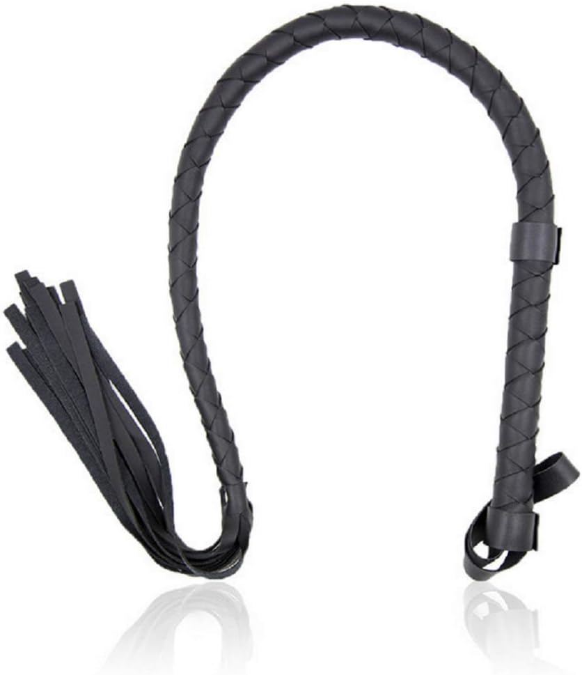 36-Inch Braided Leather Tassel Whip – Handcrafted PU Horse Riding Performance Whip
