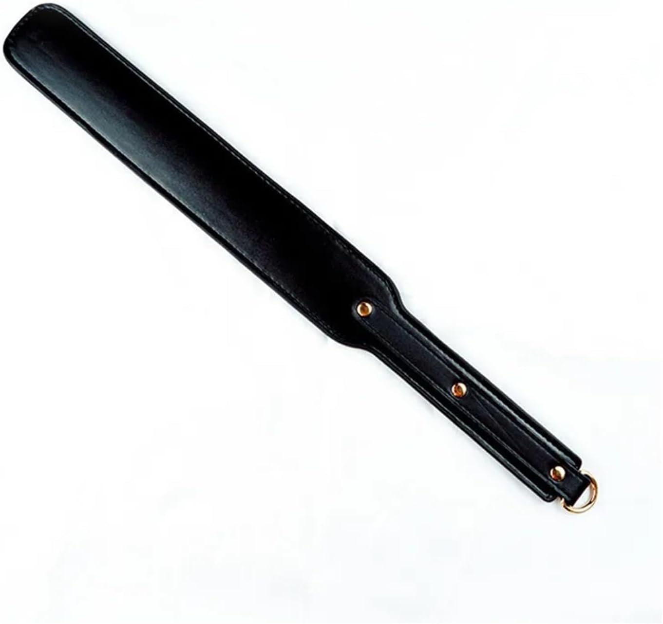 16.5-Inch Synthetic Leather Paddle – Double Layer Impact Paddle with Metal Rivet Ring (Black)
