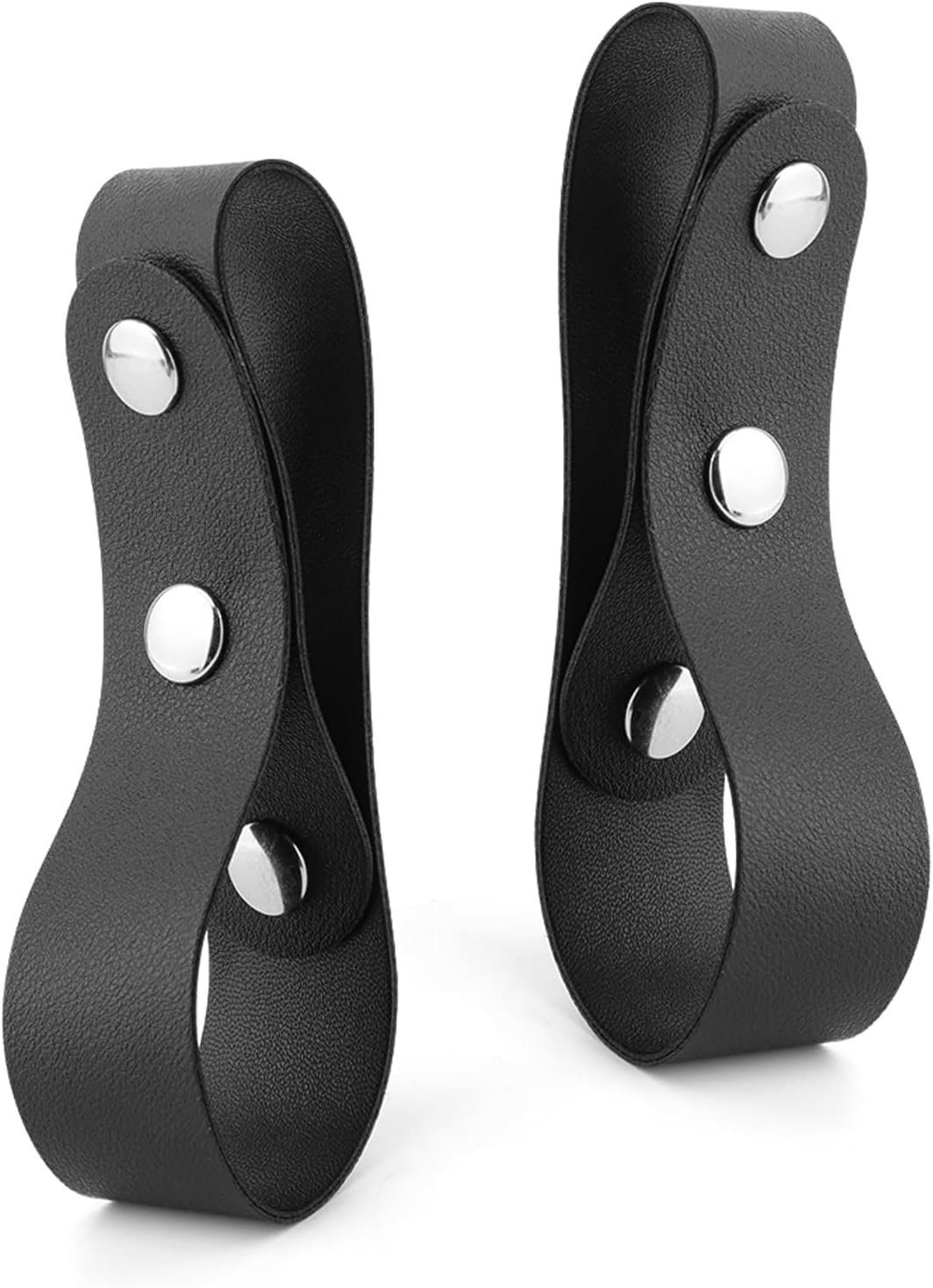 Whip Holster Set (2-Pack) | Durable Snap Loop Belt Holder | Fits Most Whip Handles | PU Leather Belt Strap in Black