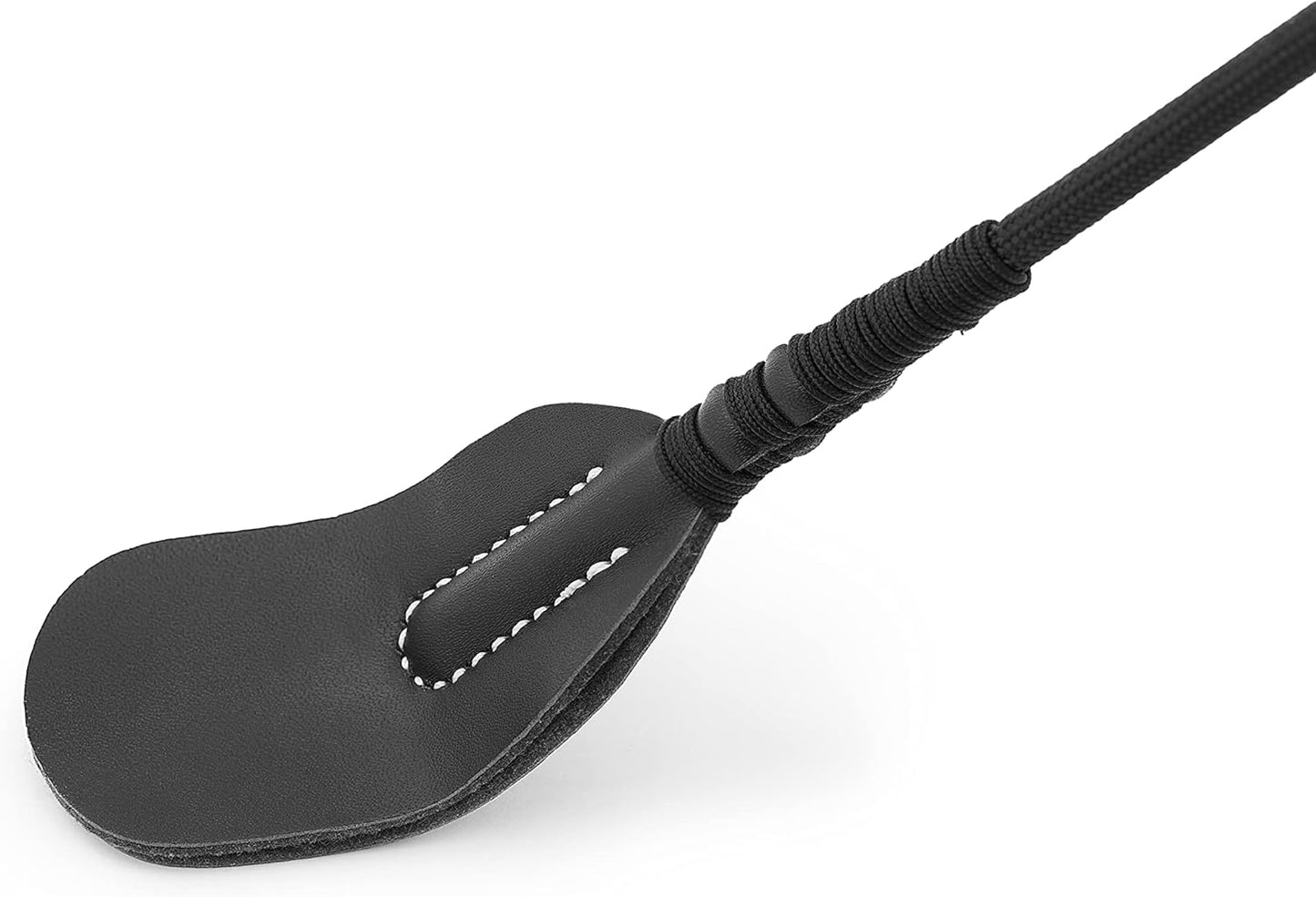 17-Inch Leather Slapper Crop | Braided Handle & Thick Paddle Tip | Lightweight & Flexible | Durable Impact Tool with Comfortable Grip