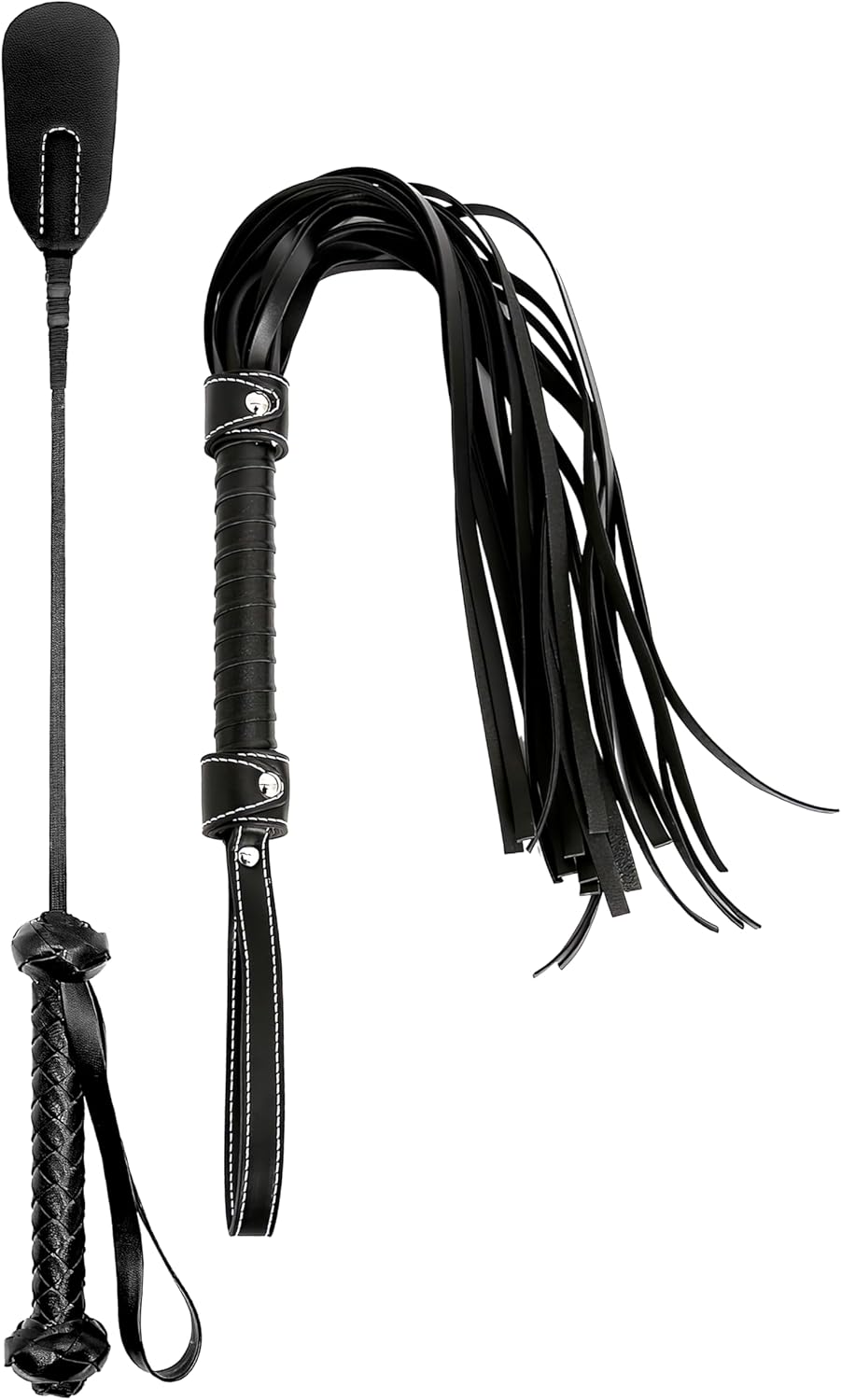 Multifunctional Horse Riding Crop & Leather Tassel Whip Combo Set