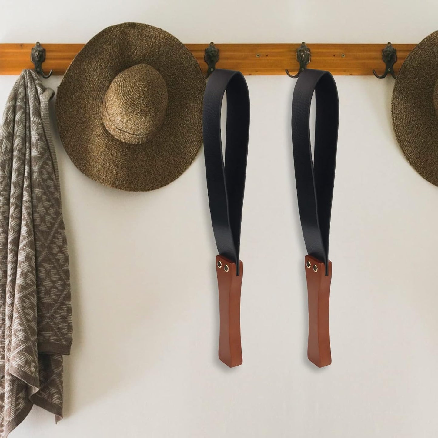 19-Inch Leather Paddle Strap with Wooden Handle – Durable Double-Layer Design for Performance & Training Use