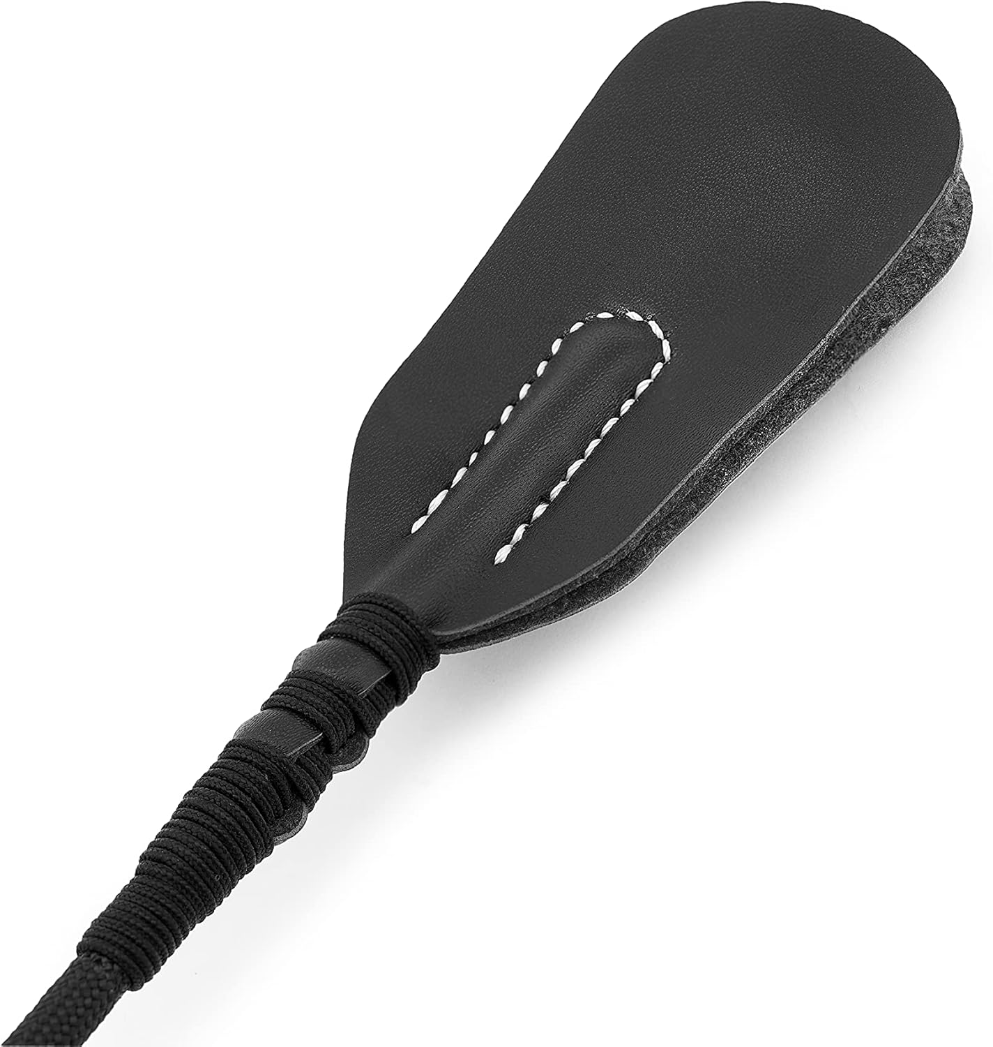 17-Inch Leather Slapper Crop | Braided Handle & Thick Paddle Tip | Lightweight & Flexible | Durable Impact Tool with Comfortable Grip