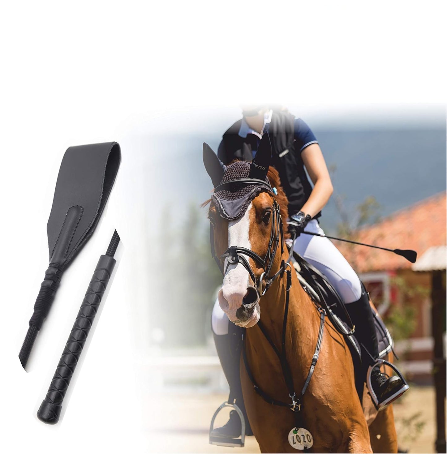 18-Inch Professional Equestrian Riding Crop – Fiberglass Shaft + Anti-Slip Grip + Precision Control Design